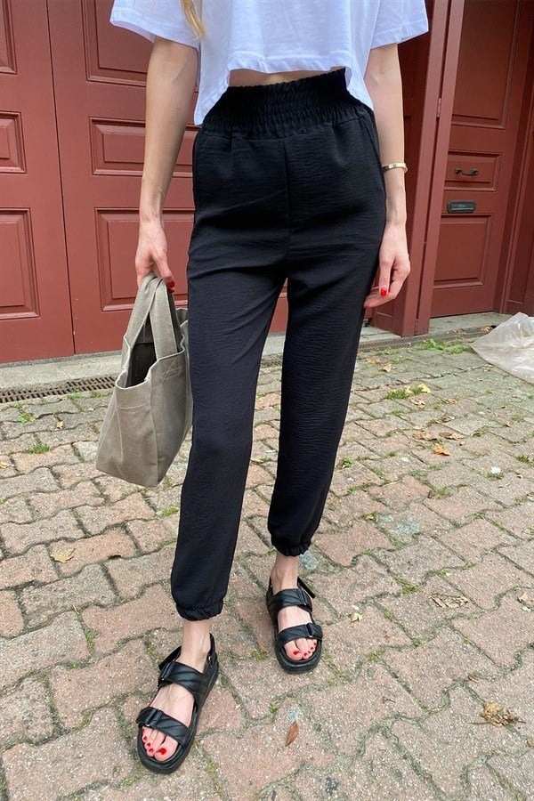 VİZON BELİ KALIN LASTİKLİ JOGGER PANTOLON