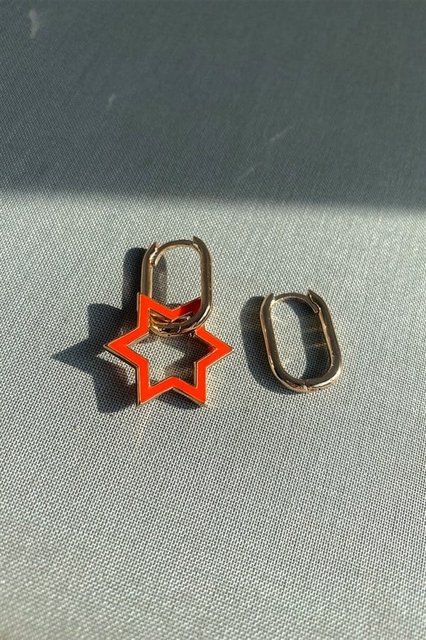 YEŞİL MİNELİ YILDIZ GOLD KÜPE
