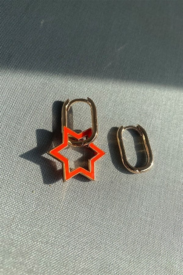 YEŞİL MİNELİ YILDIZ GOLD KÜPE