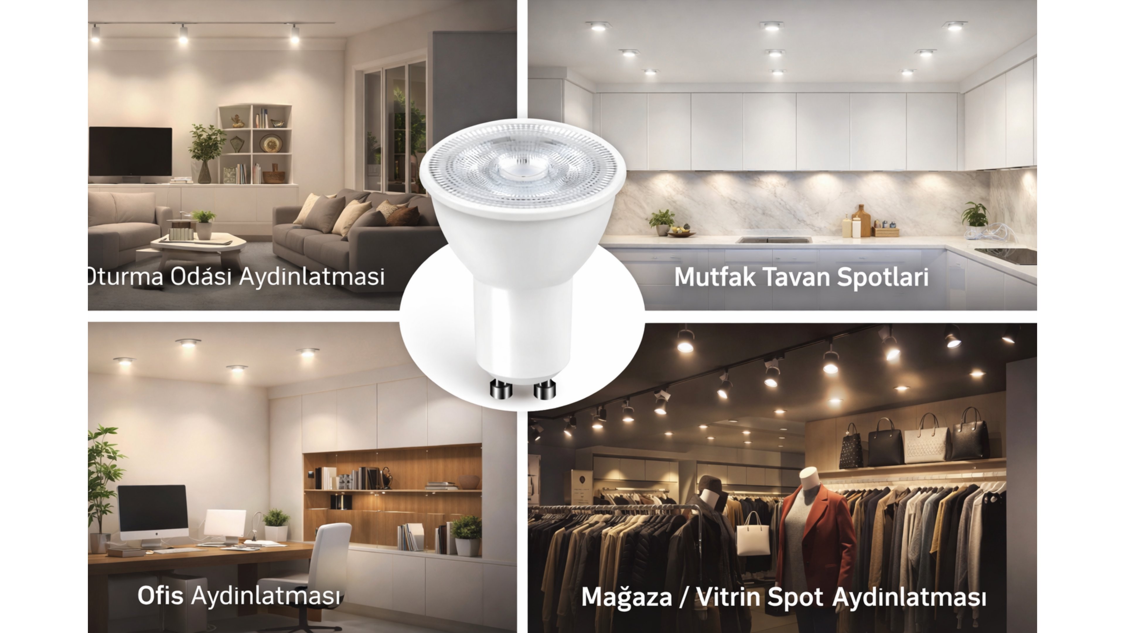 CM GU10 7W LED Spot Ampul 6000K Beyaz Işık – Enerji Tasarruflu Yüksek Parlaklık GU10 Spot Lamba