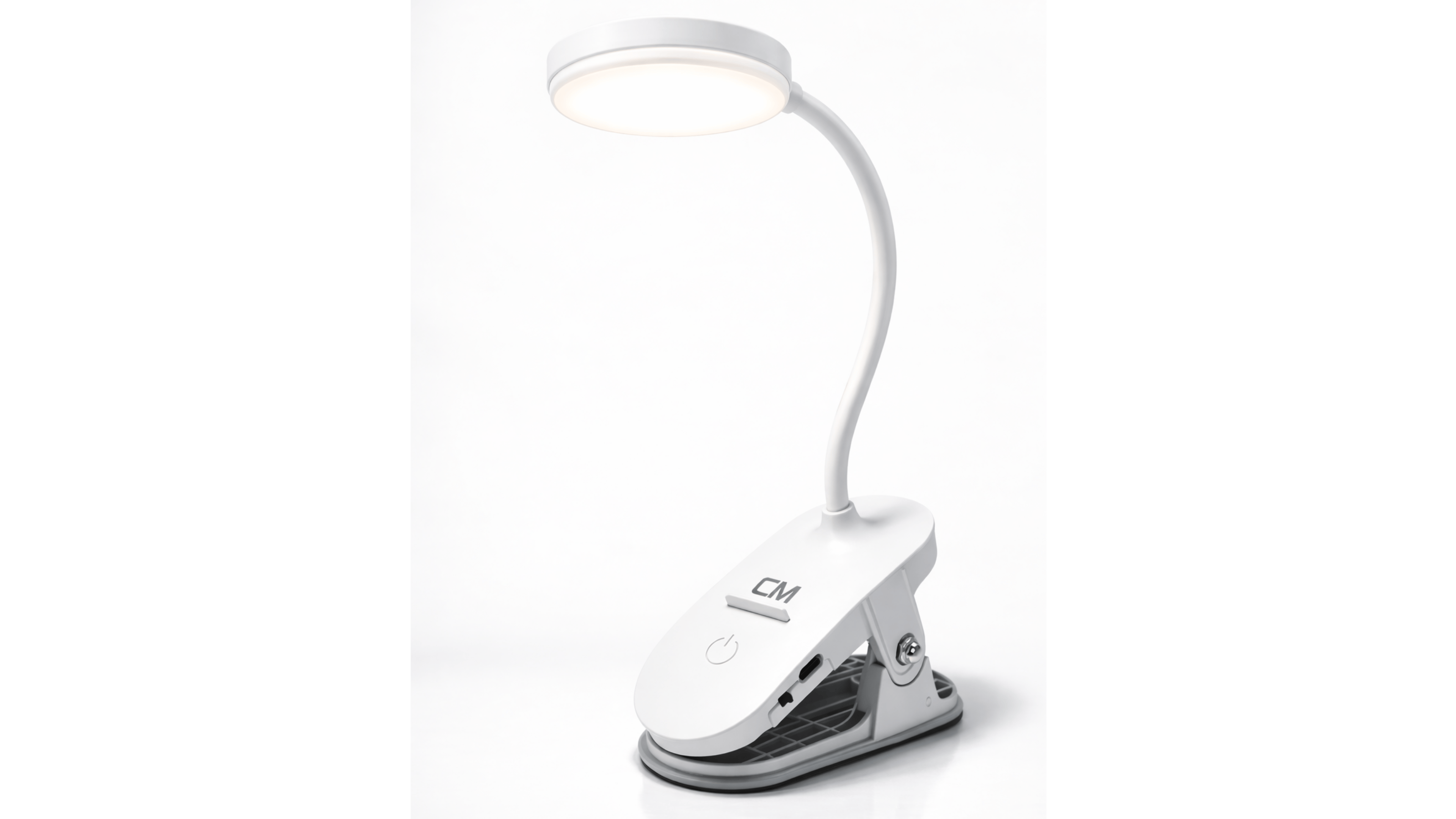 CM Mandallı Şarjlı LED Masa Lambası 3 Renk Işık (3200K-4000K-6500K) Ayarlanabilir Esnek Gövde USB Şarjlı Kitap Okuma Lambası