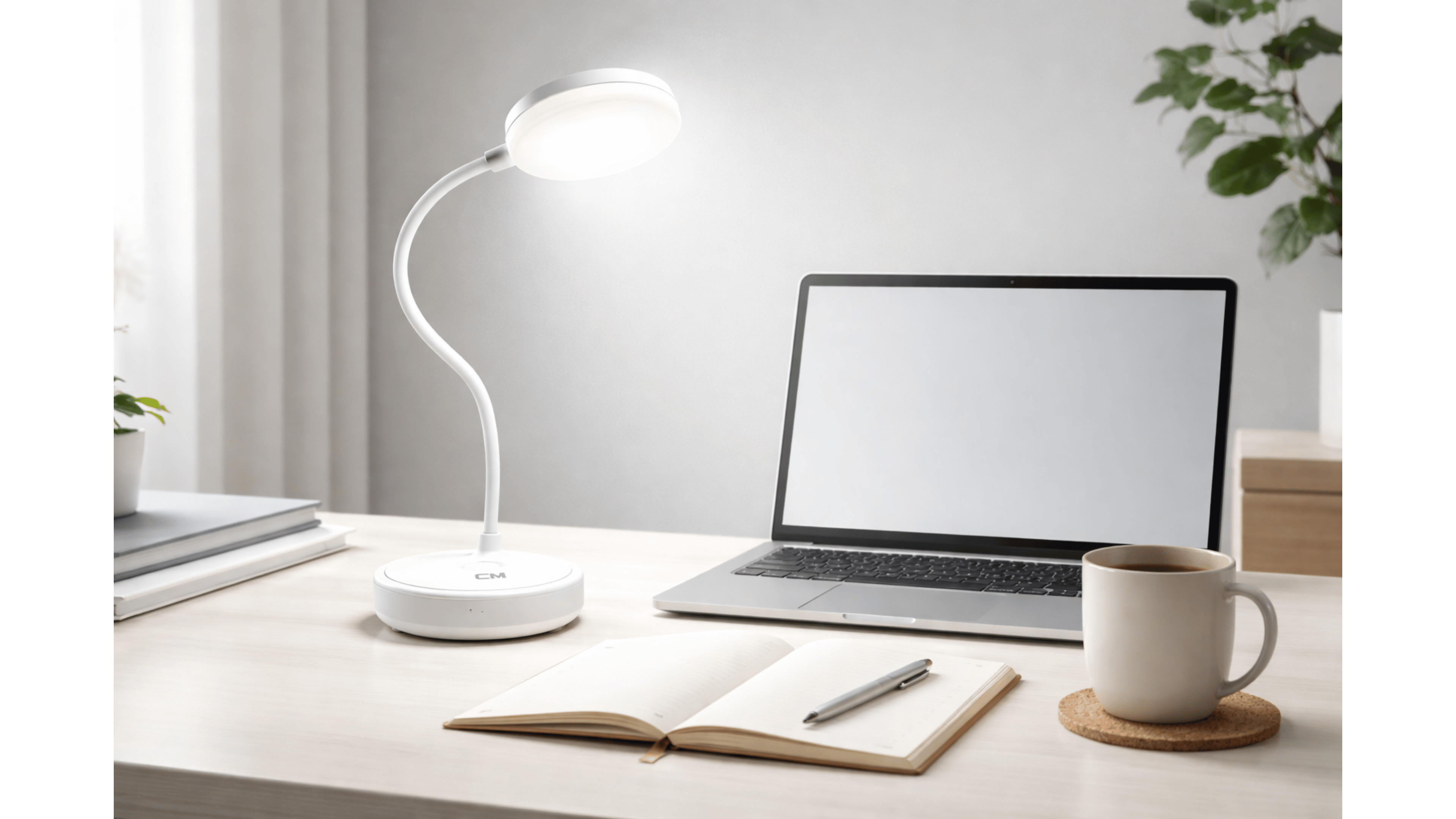 CM Şarjlı LED Masa Lambası 3 Işık Modu (3200K / 4000K / 6500K) USB Şarjlı Esnek Gövdeli Taşınabilir Masaüstü Çalışma Lambası