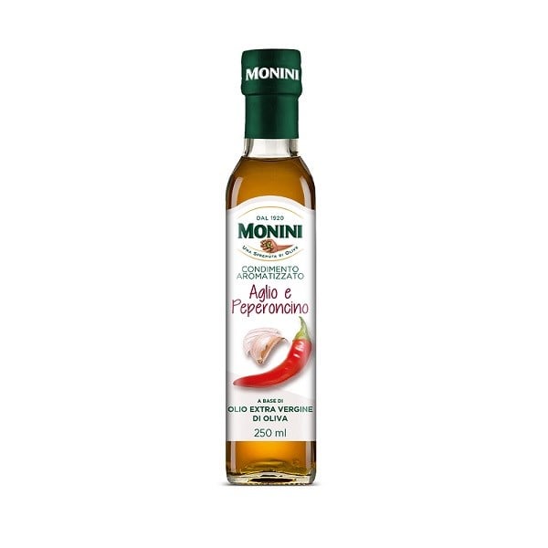 Monini Sarımsak ve Acıbiber Aromalı Natürel Sızma Zeytinyağı 250 ml