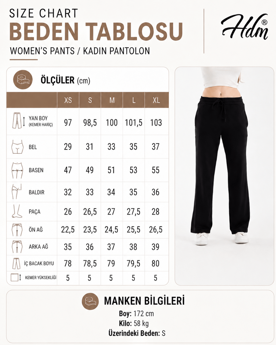 Hdm Kadın Bej Yüksek Bel Bol Paça Lastikli Bağcıklı Rahat Kalıp Günlük Palazzo Pantolon - H5990