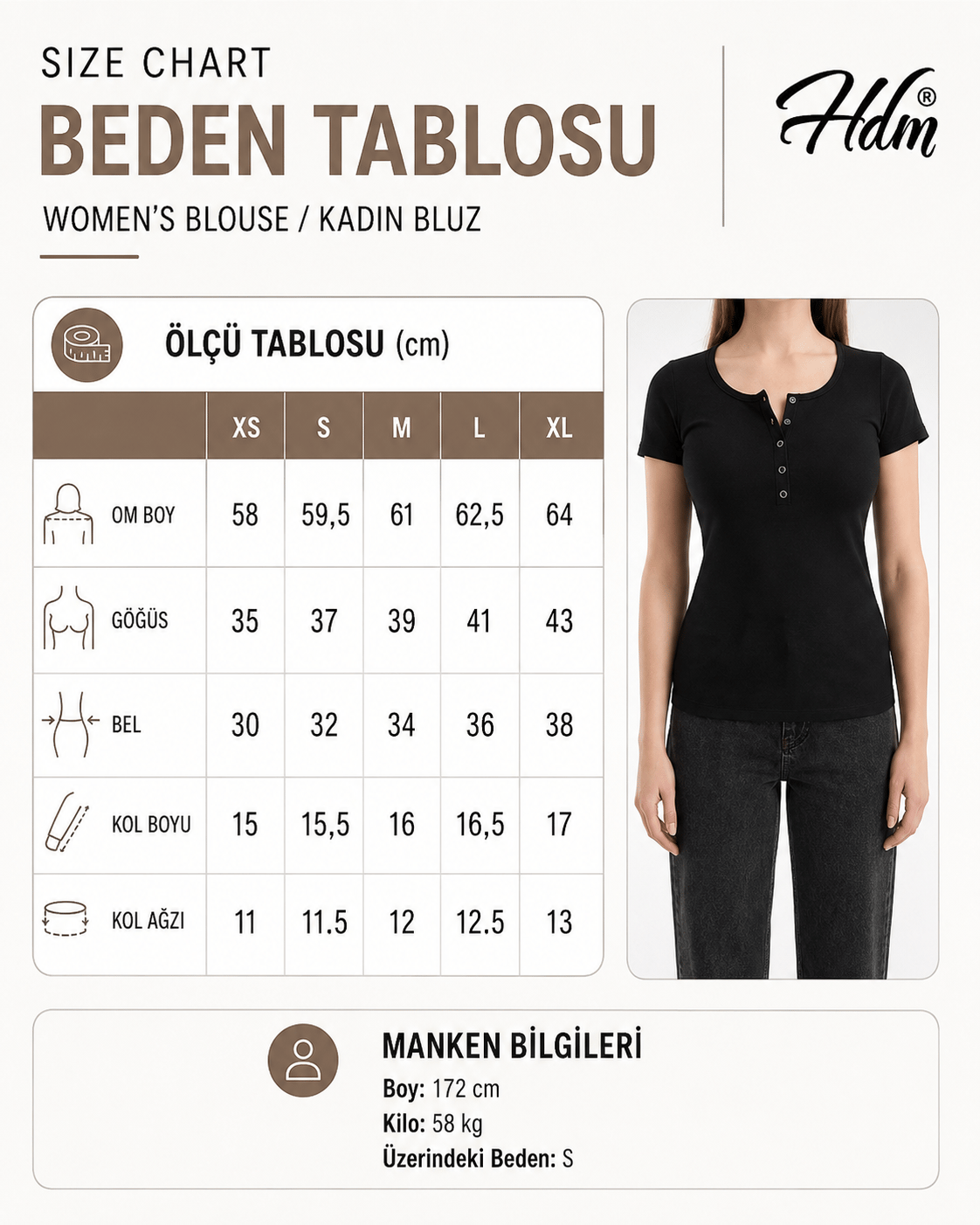 Hdm Kadın Esnek Fitilli Yakası Çıtçıtlı Beyaz Kısa Kol Basic Örme Bluz - H5993