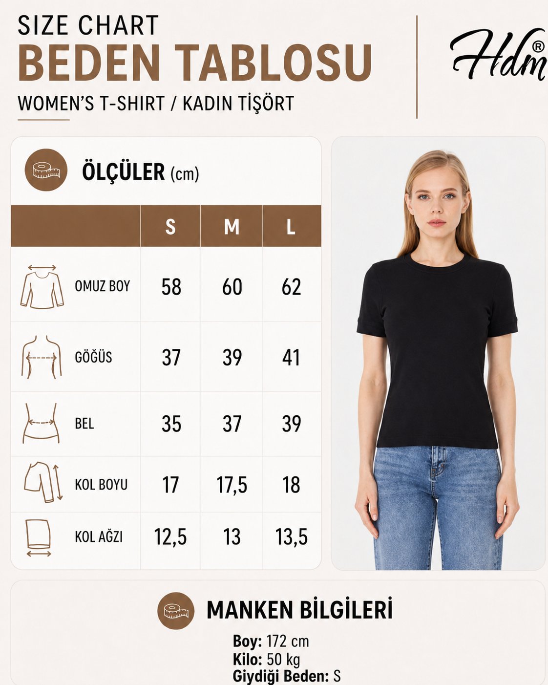 Hdm Kadın Gri Kısa Kollu Fitilli Basic Bisiklet Yaka Tişört - H6037