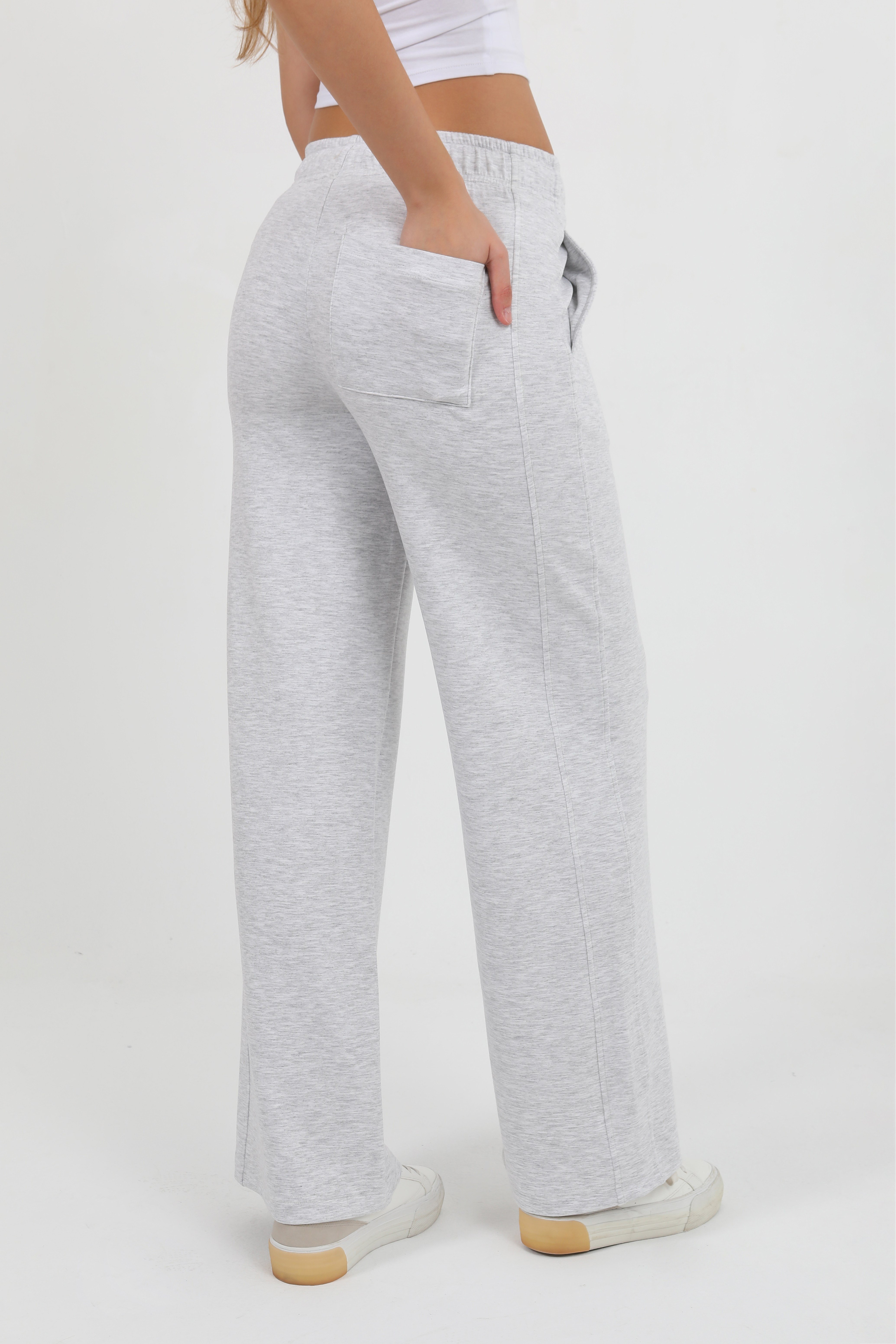 Hdm Kadın Karmelanj Beli Lastikli Cepli Bol Paça Pantolon - H6176