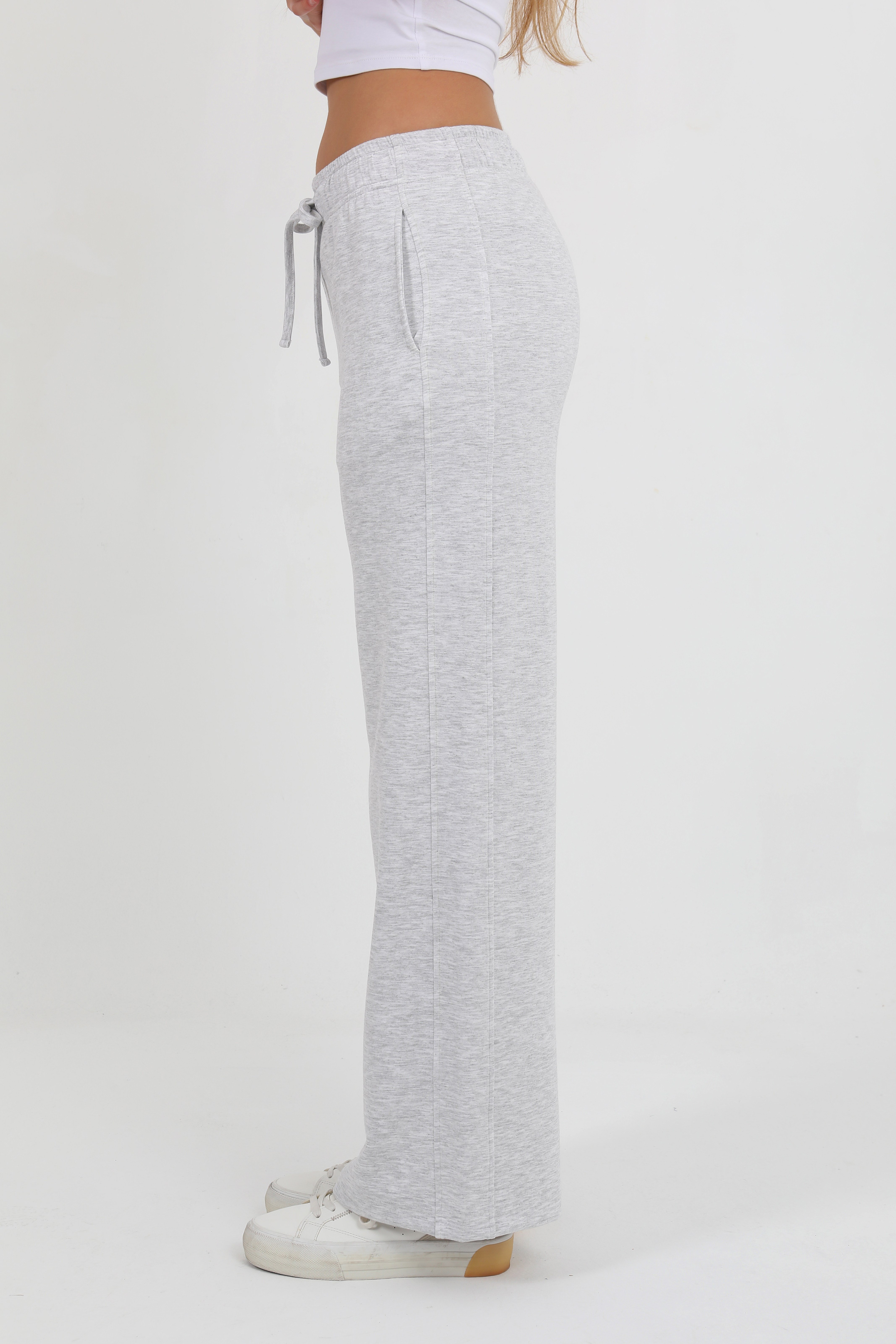 Hdm Kadın Karmelanj Beli Lastikli Cepli Bol Paça Pantolon - H6176