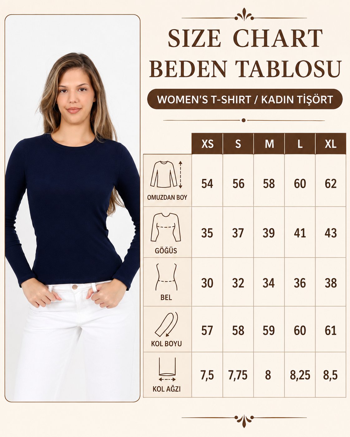 Hdm Kadın Sİyah Uzun Kollu Fitilli Bisiklet Yaka Basic Tişört - H6161