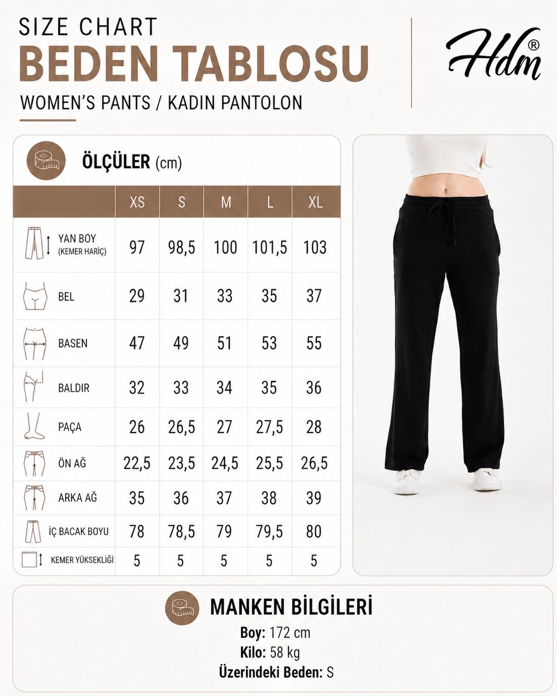 Hdm Kadın Siyah Yüksek Bel Bol Paça Lastikli Bağcıklı Rahat Kalıp Günlük Palazzo Pantolon - H5990