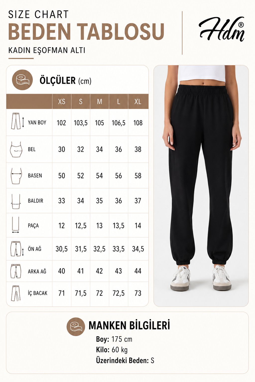Hdm Kadın Siyah Yüksek Bel Lastikli Paça Bağcıklı Rahat Kalıp Jogger Eşofman Altı - H5991