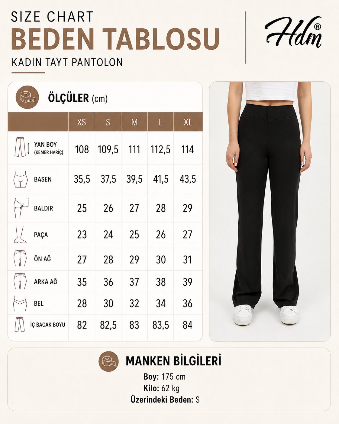 Hdm Kadın Siyah Yüksek Bel Silikon Yapıştırmalı İspanyol Paça Tayt Pantolon Toparlayıcı Esnek Dalgıç Kumaş - H5961