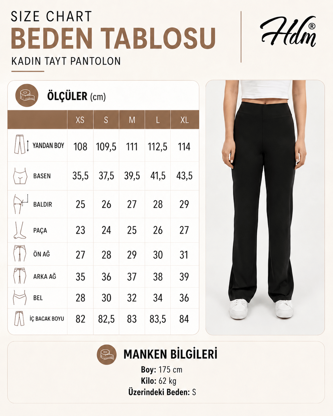 Hdm Kadın Siyah Yüksek Bel Silikon Yapıştırmalı İspanyol Paça Tayt Pantolon Toparlayıcı Esnek Dalgıç Kumaş - H5961