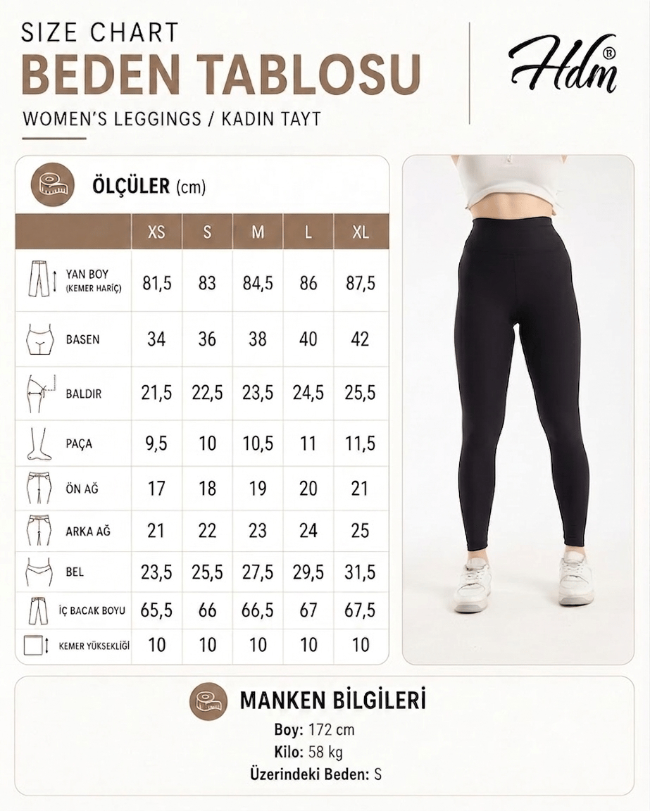 Hdm Kadın Yüksek Bel Fitilli Toparlayıcı Cappuccino Dar Paça Tayt - H5808