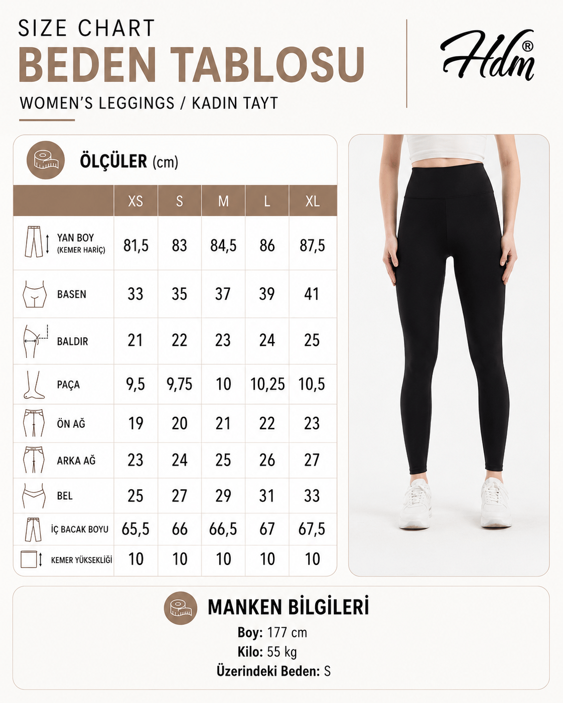 Hdm Kadın Yüksek Bel Toparlayıcı Cappuccino Tayt - H4800