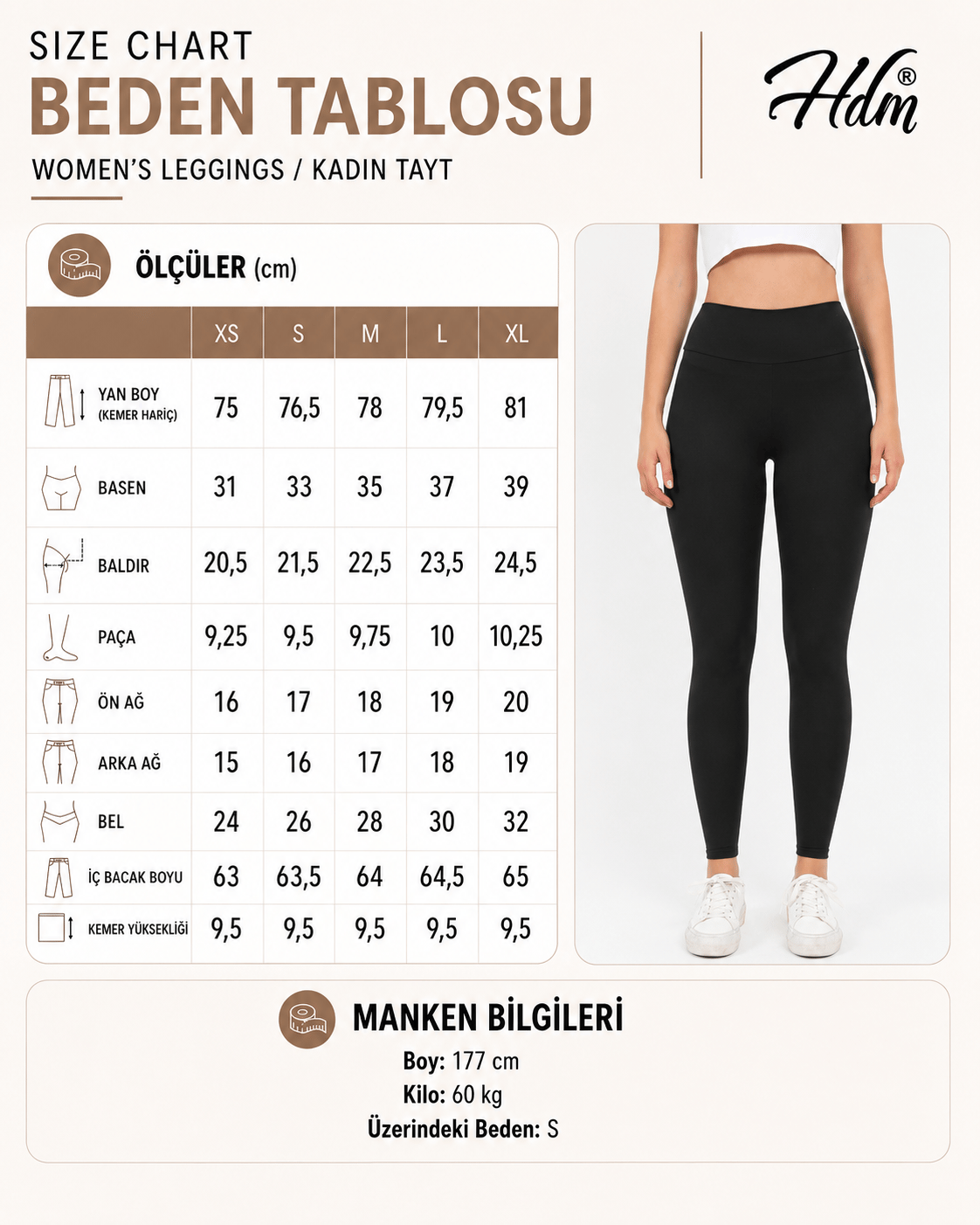 Hdm Kadın Yüksek Bel Toparlayıcı Siyah Tayt - H6157