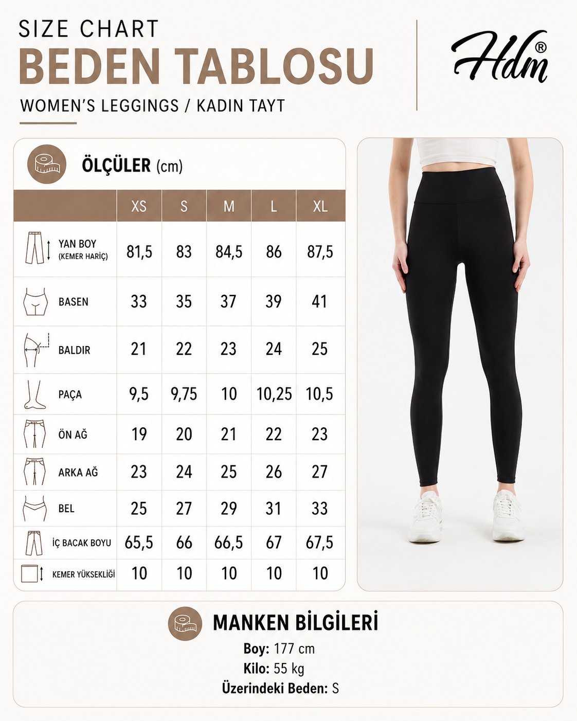 Hdm Kadın Yüksek Bel Toparlayıcı Siyah Tayt - H4800