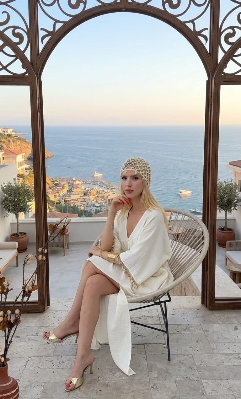Deniz Kabuğu File Detay Kroşe Bere  Bej