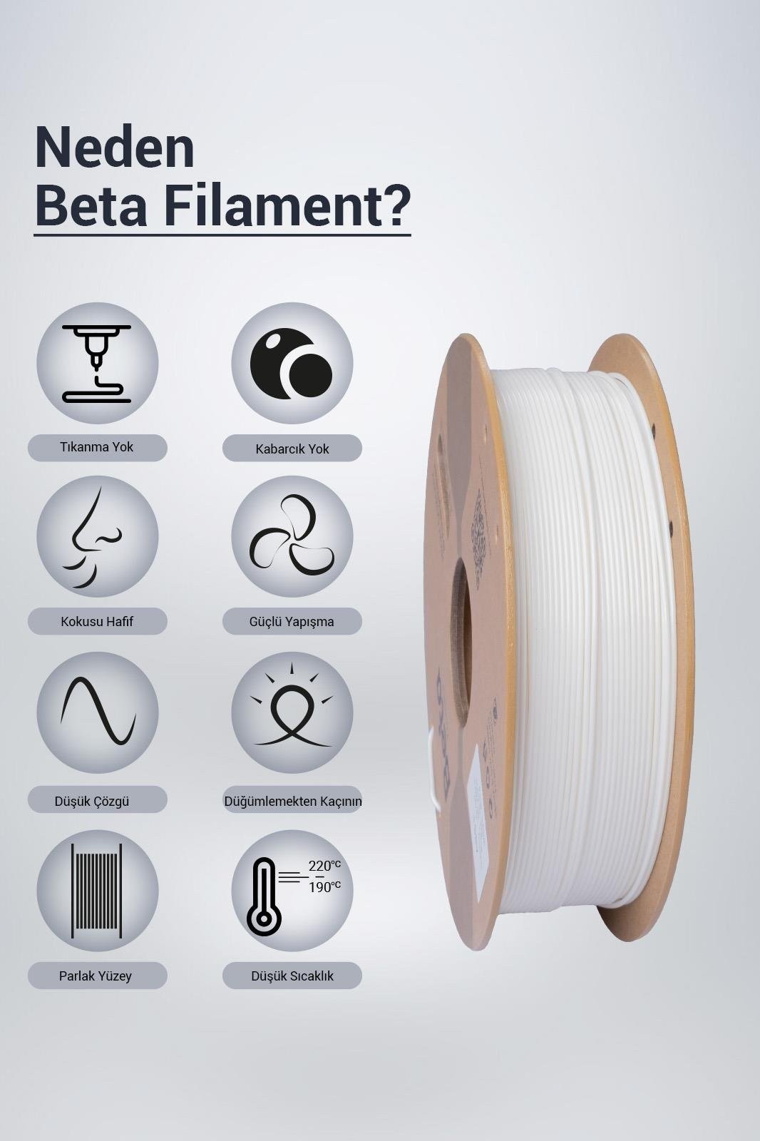 Beta ABS+ Filament White 1.75mm 800 Gr