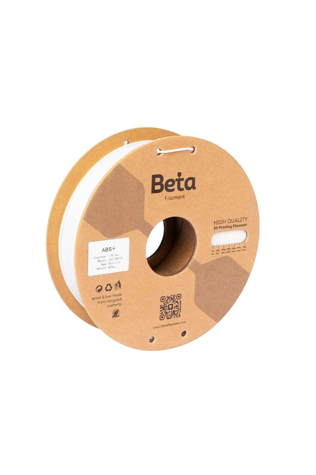Beta ABS+ Filament White 1.75mm 800 Gr