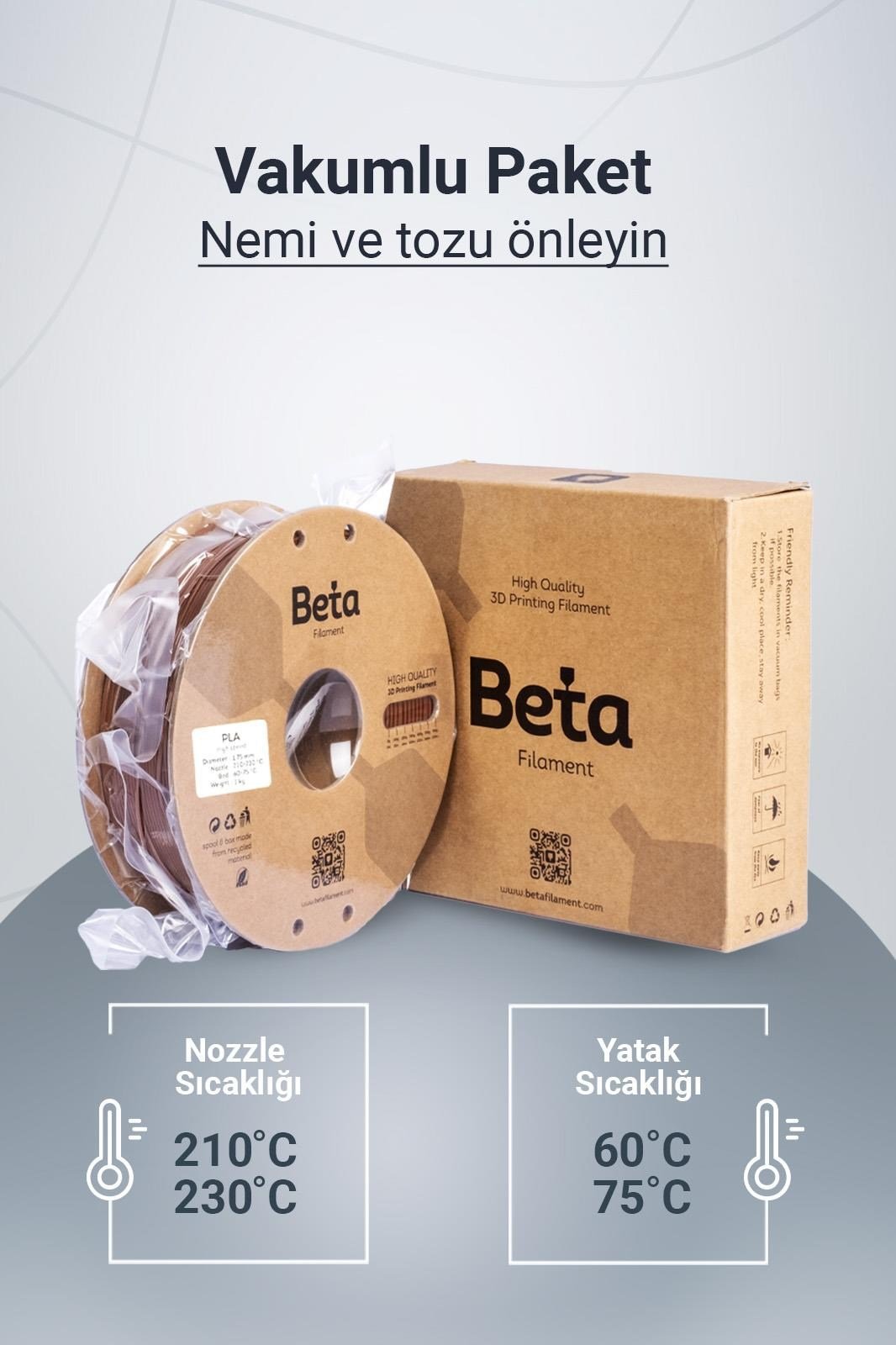 Beta PLA+ Brown Filament 1.75mm 1kg