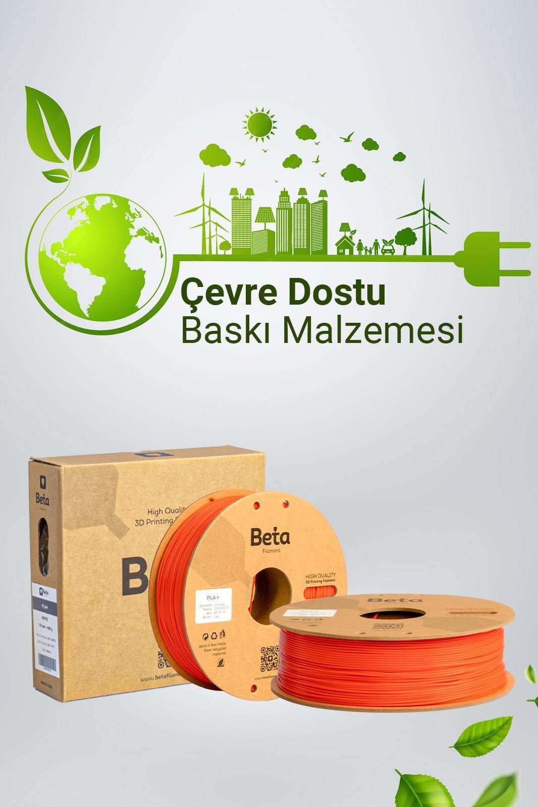 Beta PLA+ Coral Orange Filament 1.75mm 1kg