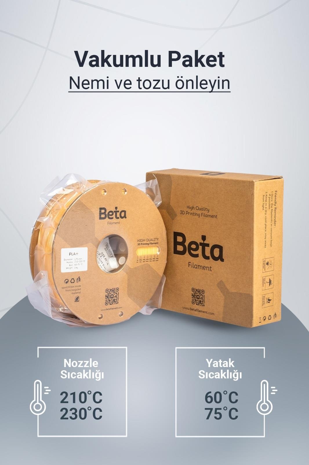 Beta PLA+ Cream Filament 1.75mm 1kg