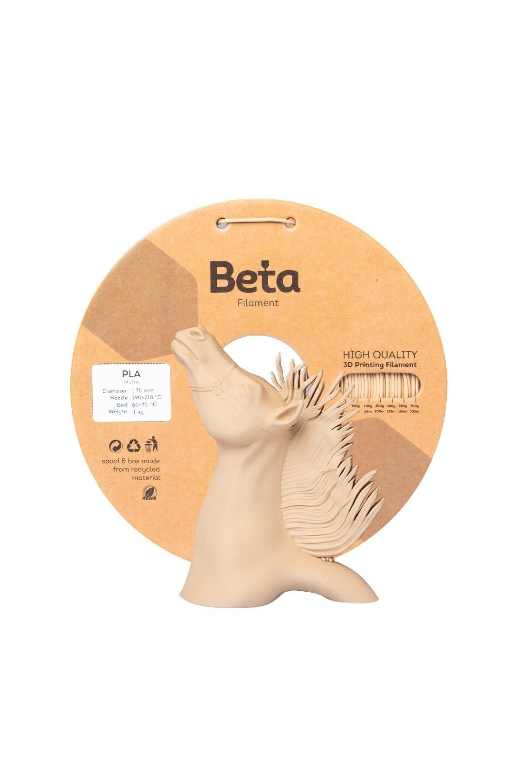 Beta PLA-Matte Kraft Filament 1.75mm 1kg