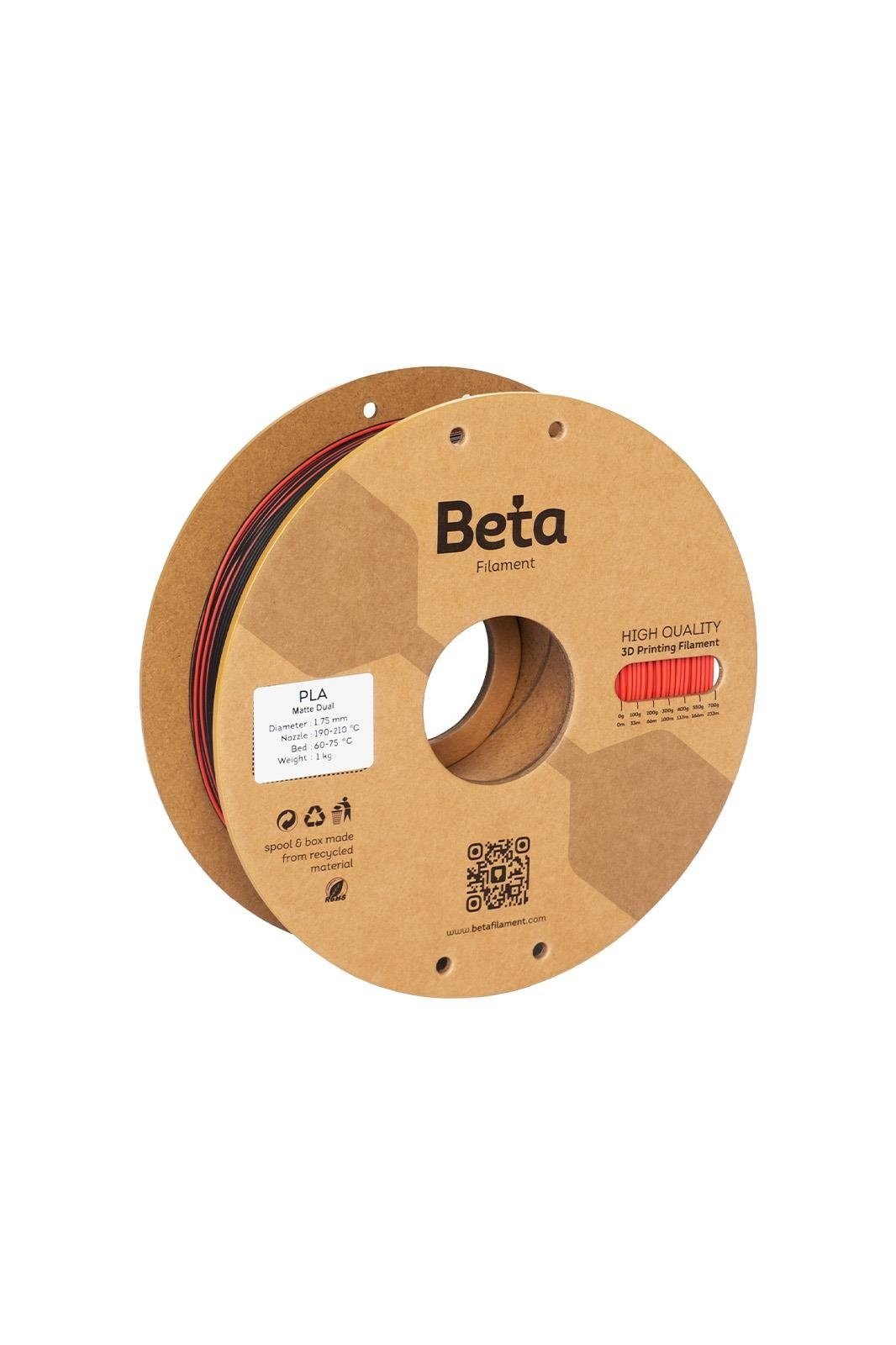 Beta PLA Matte Magic Black-Red