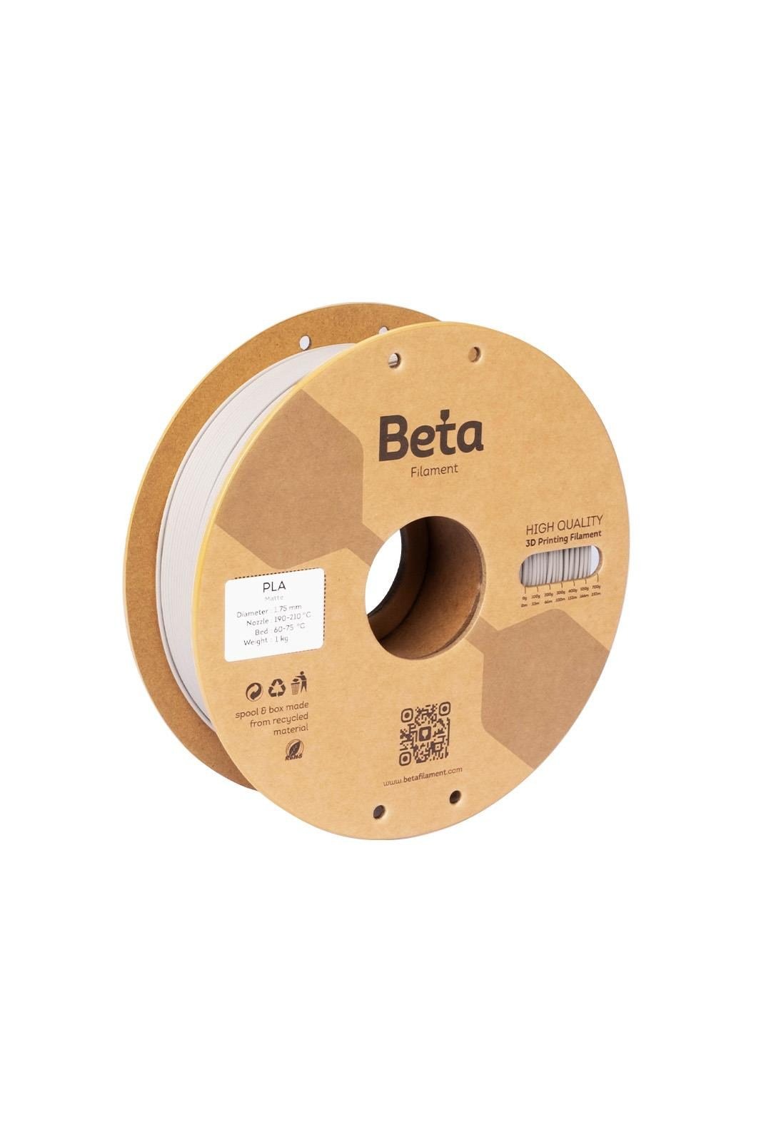 Beta PLA-Matte Warm Grey Filament 1.75mm 1kg