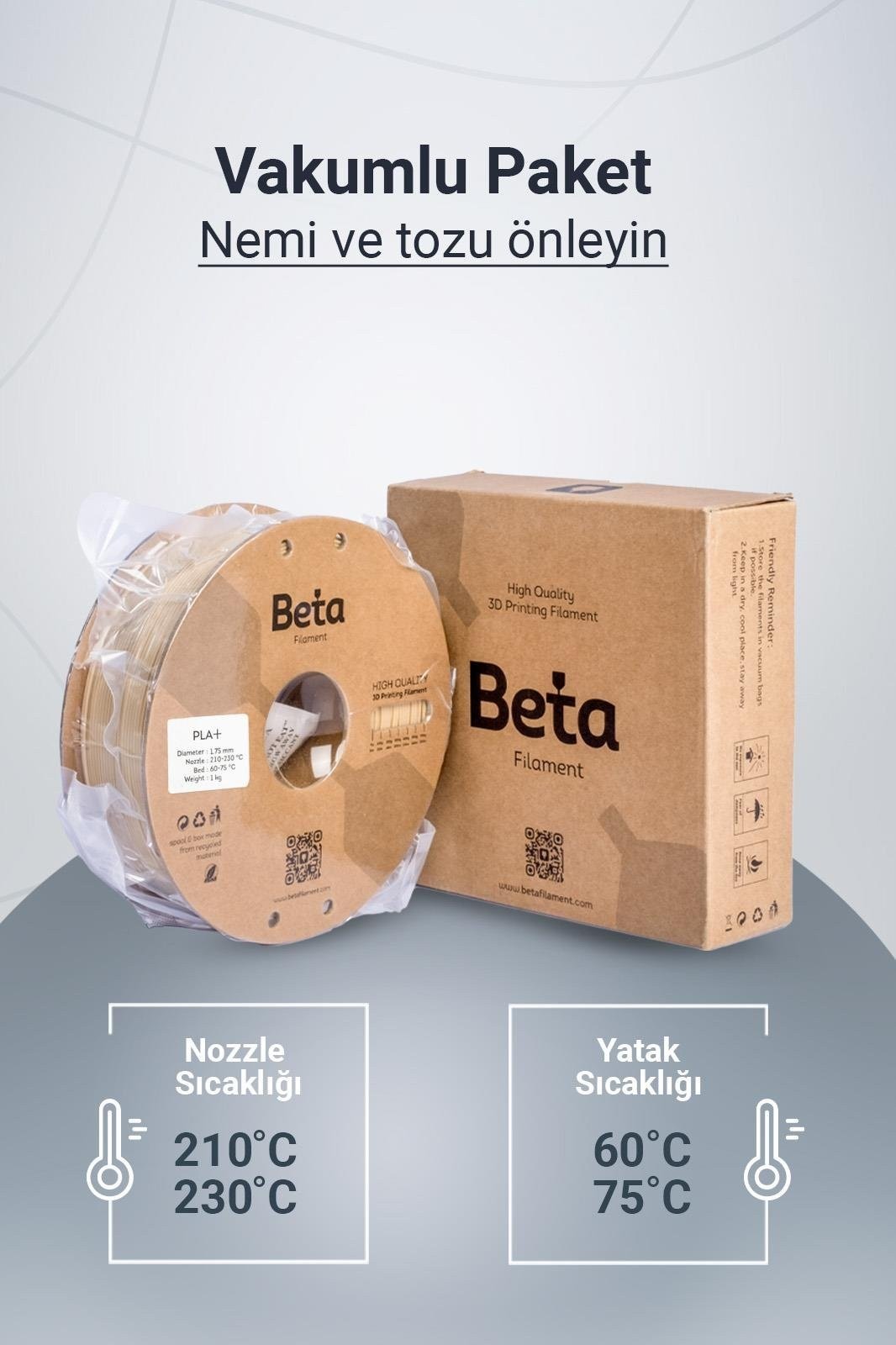 Beta PLA+ Natural Skin Filament 1.75mm 1kg