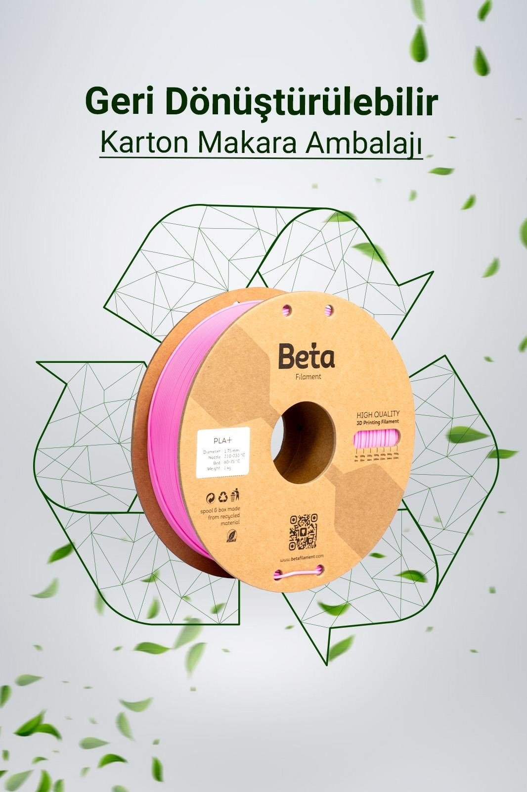 Beta PLA+ Rose Pink Filament 1.75mm 1kg