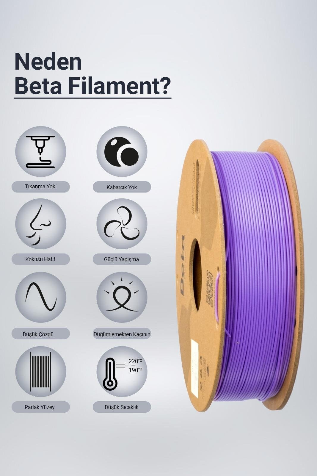 Beta PLA+ Violet Purple Filament 1.75mm 1kg