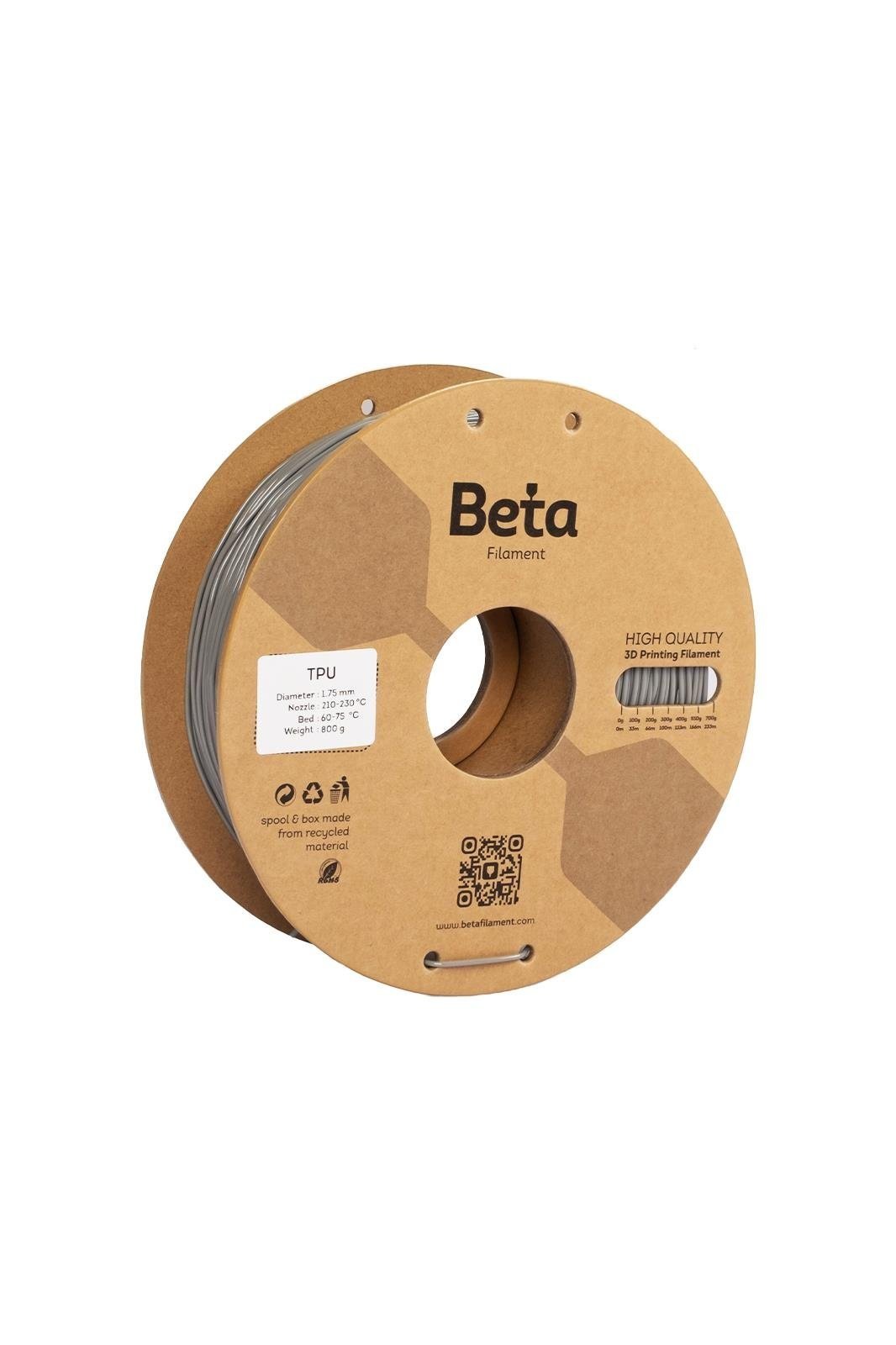 Beta TPU 95A Grey Filament 800 gr