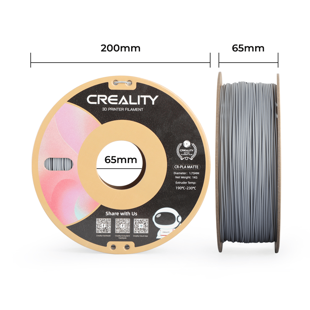 Creality CR PLA Matte Grey Filament 1.75mm 1kg
