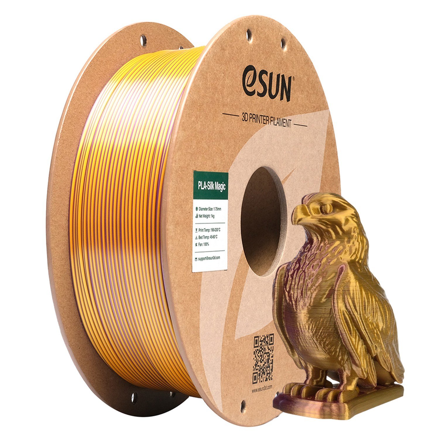 eSun PLA-Silk Magic Mor Altın Filament 1.75mm 1 Kg