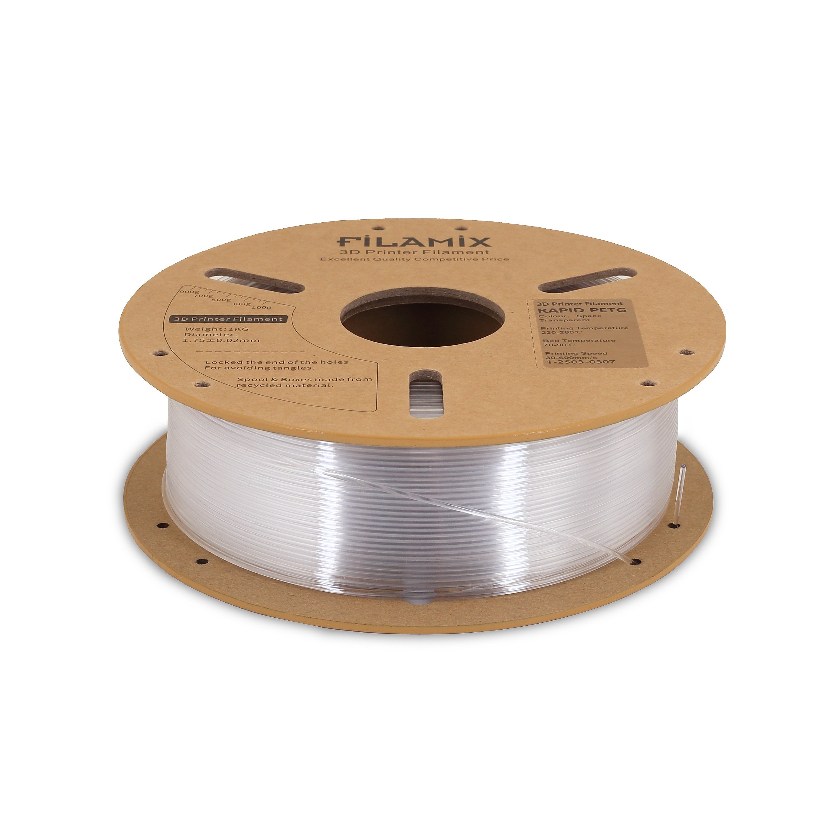 Filamix Hyper PETG Space Transparent Filament 1.75mm 1 Kg