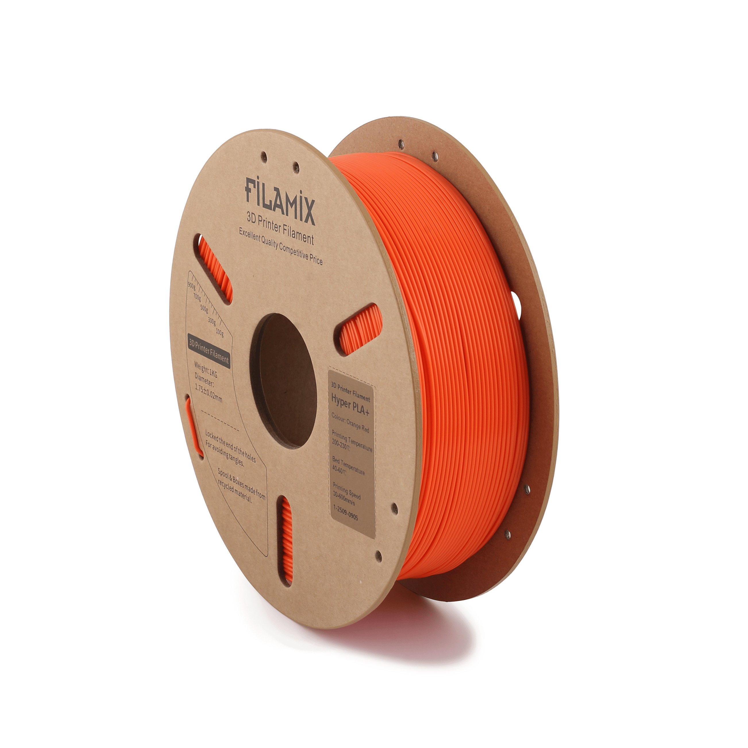 Filamix Hyper Speed Pla+ Orange Red Filament 1.75mm 1 Kg