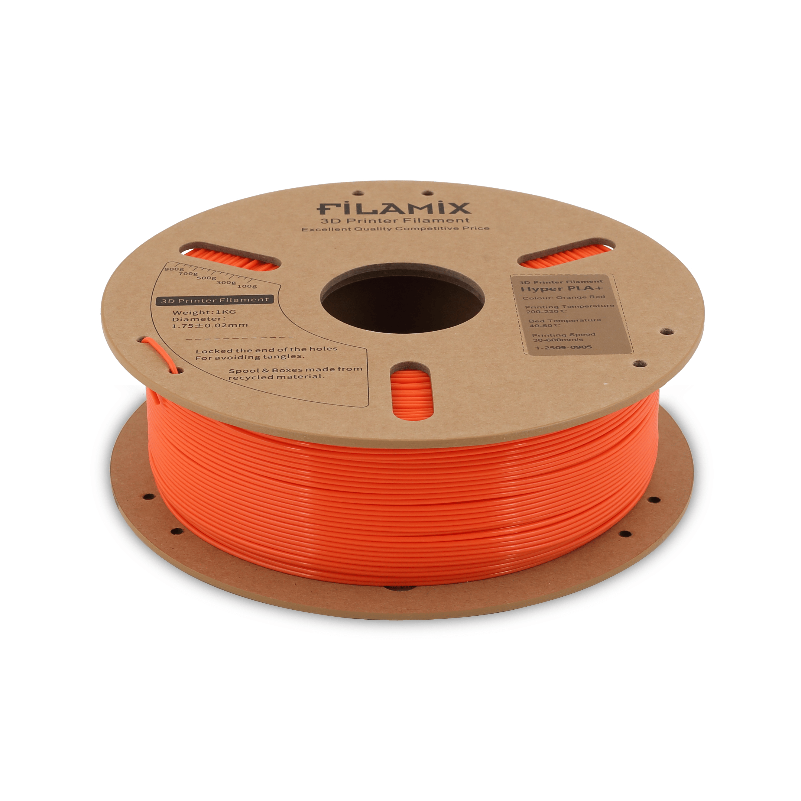 Filamix Hyper Speed Pla+ Orange Red Filament 1.75mm 1 Kg