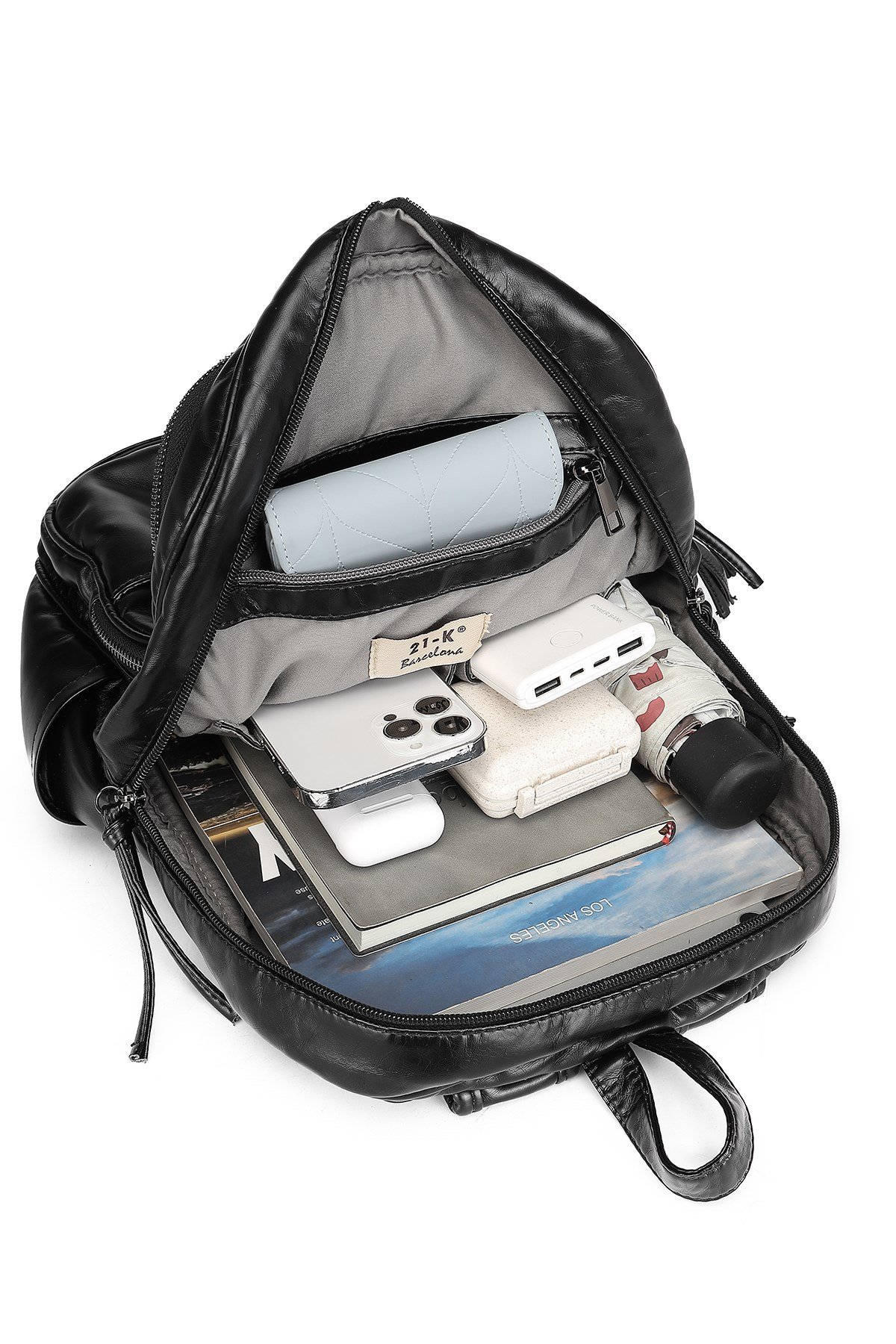 Barcelona Günlük Çok Cepli Orta Boy Kadın Sırt  Çantası 1872 Pudra