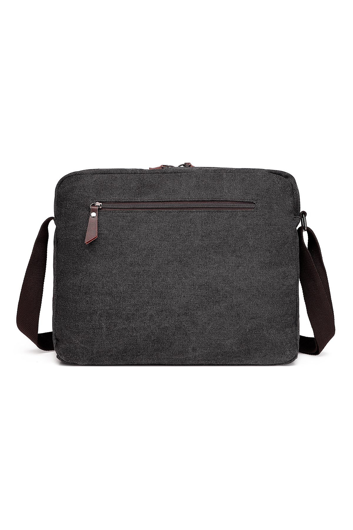 Cactive Kanvas Su Geçirmez Kumaş Uzun Askılı Laptop Bölmeli Unisex Postacı Çantası Siyah