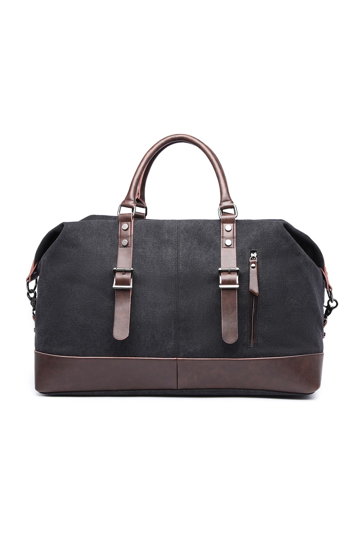 Cactive Kanvas Su Geçirmez Kumaş Uzun Askılı Unisex El Valizi ve Seyahat Çantası Siyah