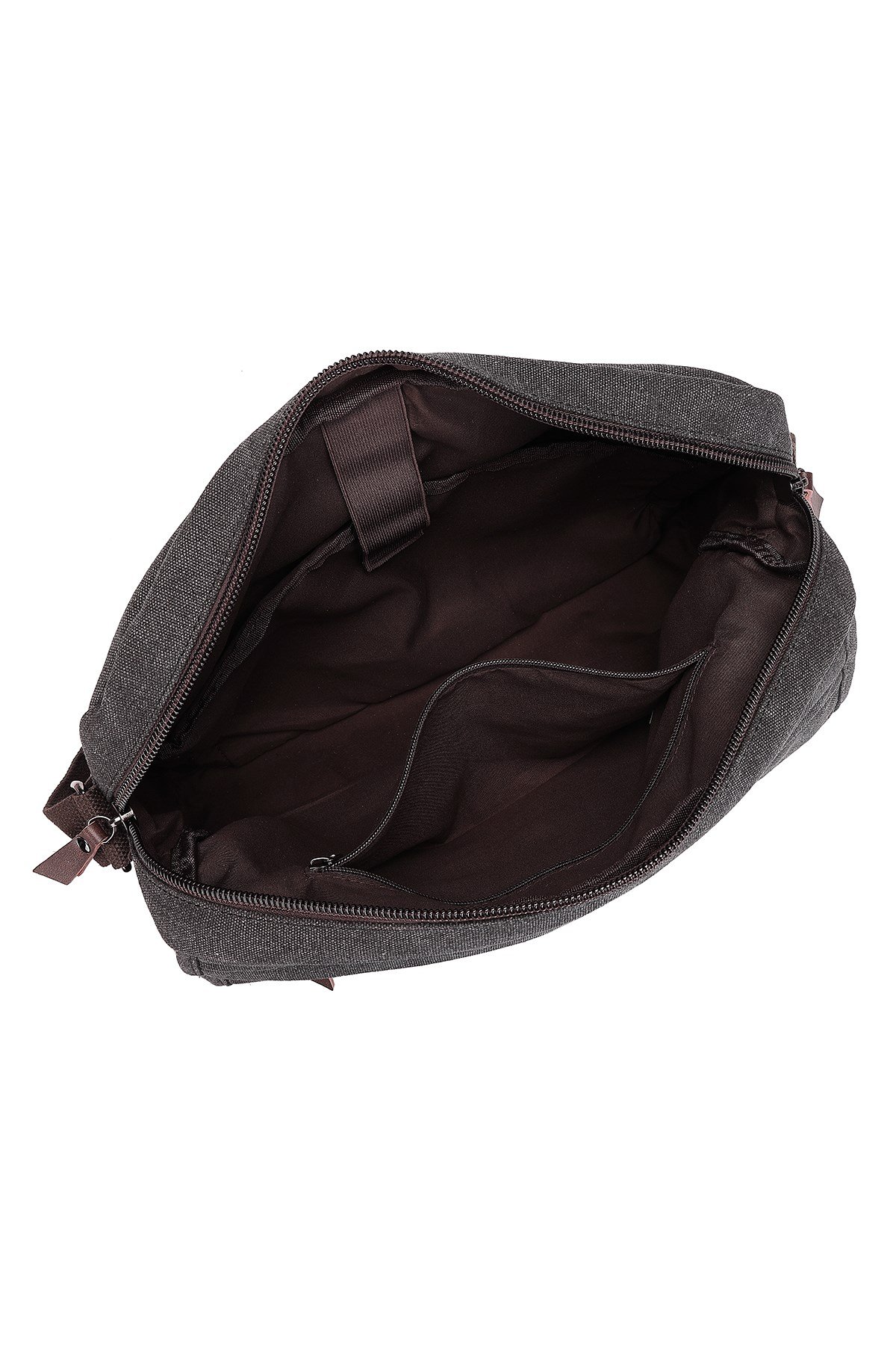 Cactive Kanvas Su Geçirmez Kumaş Uzun Askılı Laptop Bölmeli Unisex Postacı Çantası Siyah