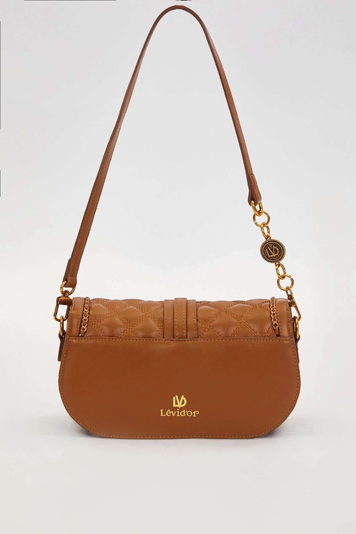 Camel Kenar Örgü Model Kadın Şık Omuz Çantası