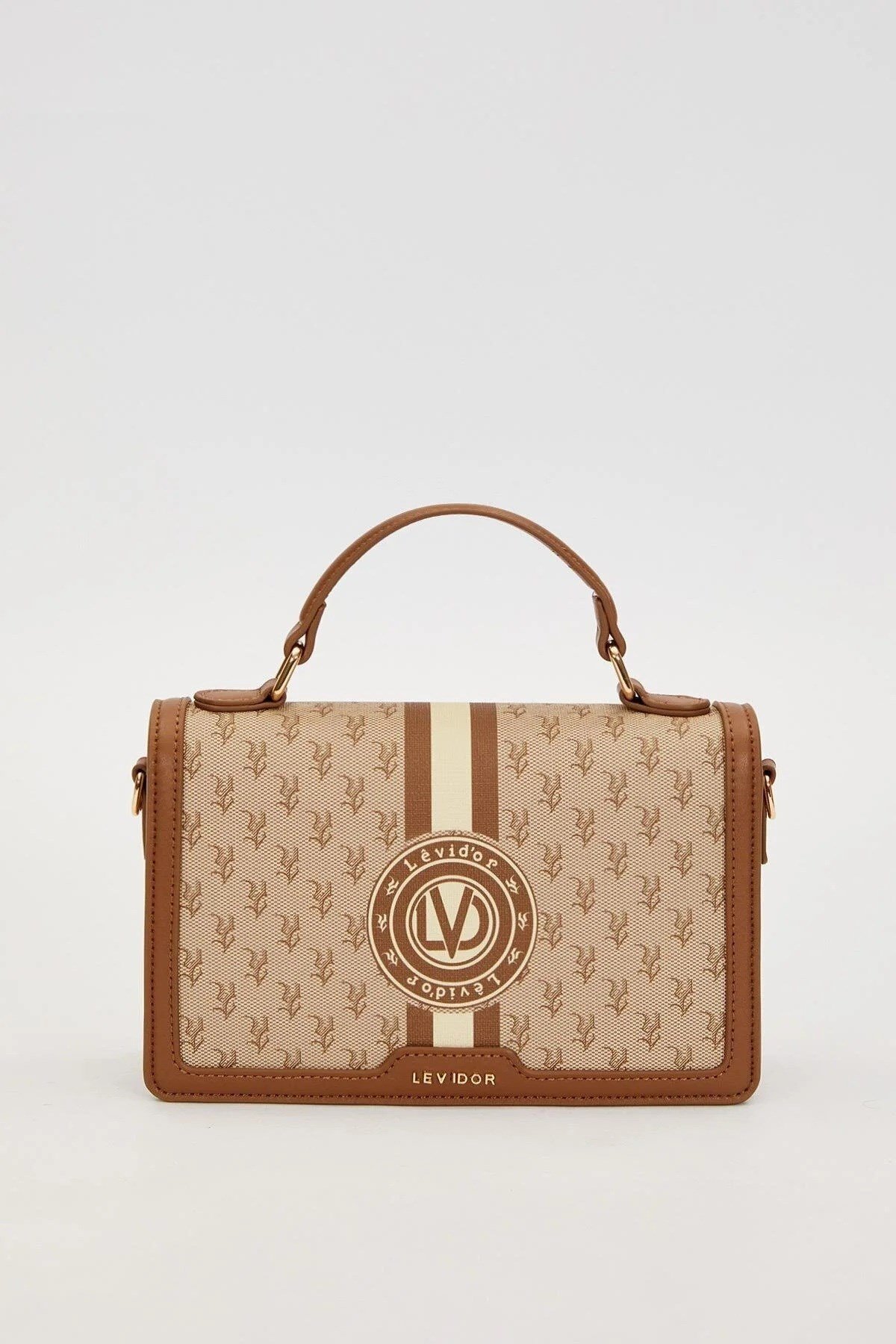 Camel Logolu Monogram Desen El Çantası