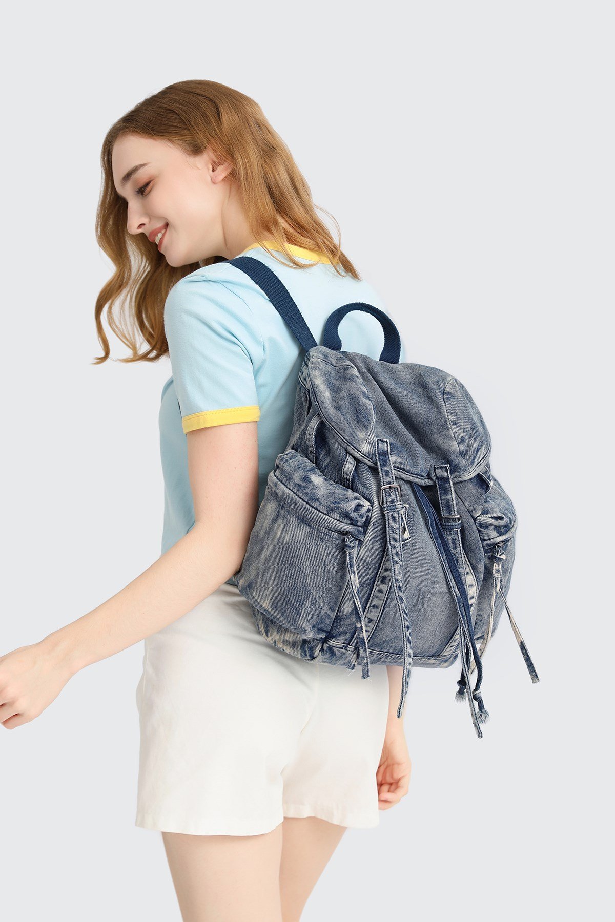 Denim Kot Kumaşı Kadın Sırt Çantası Barcelona 3217