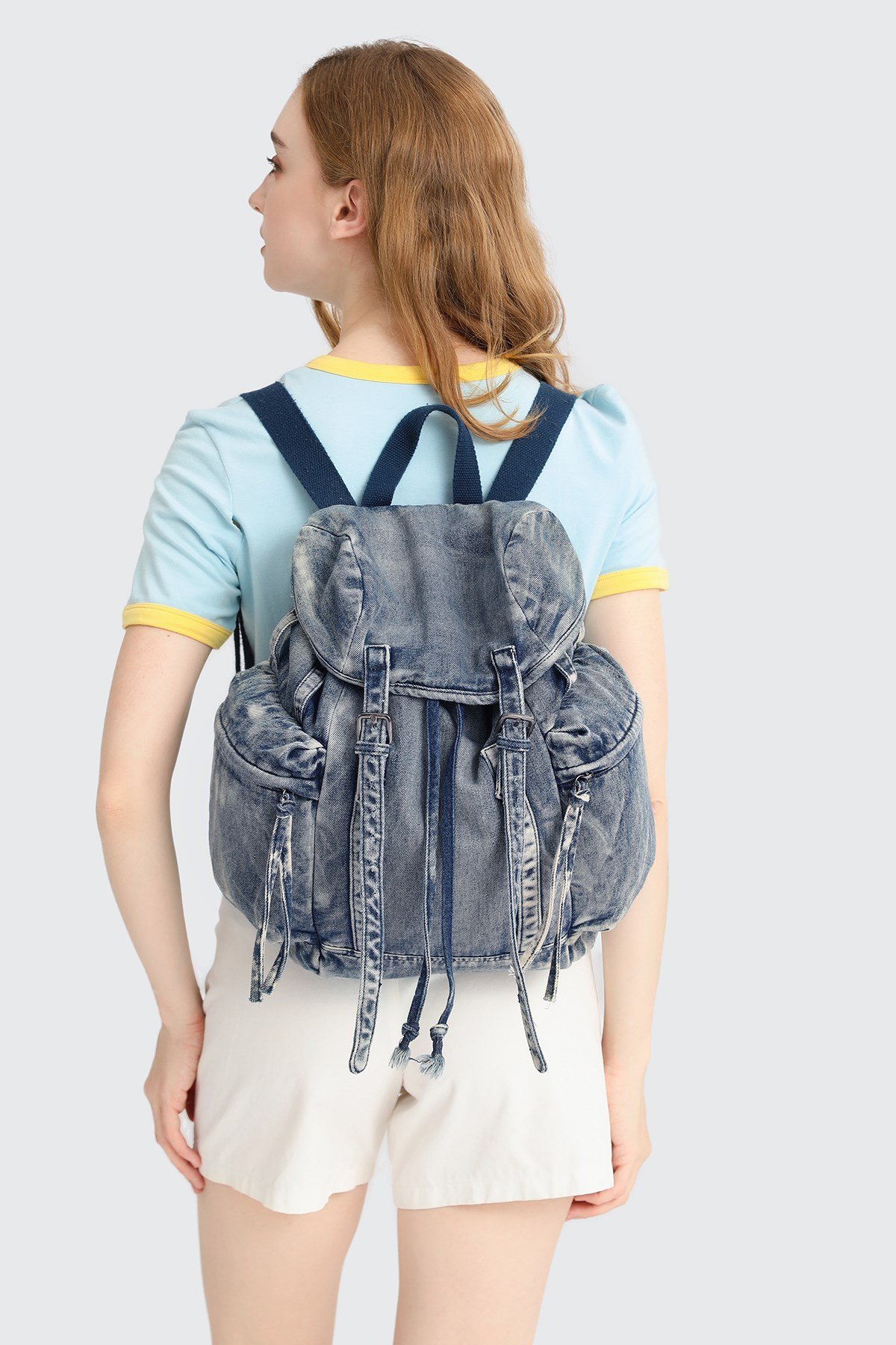 Denim Kot Kumaşı Kadın Sırt Çantası Barcelona 3217