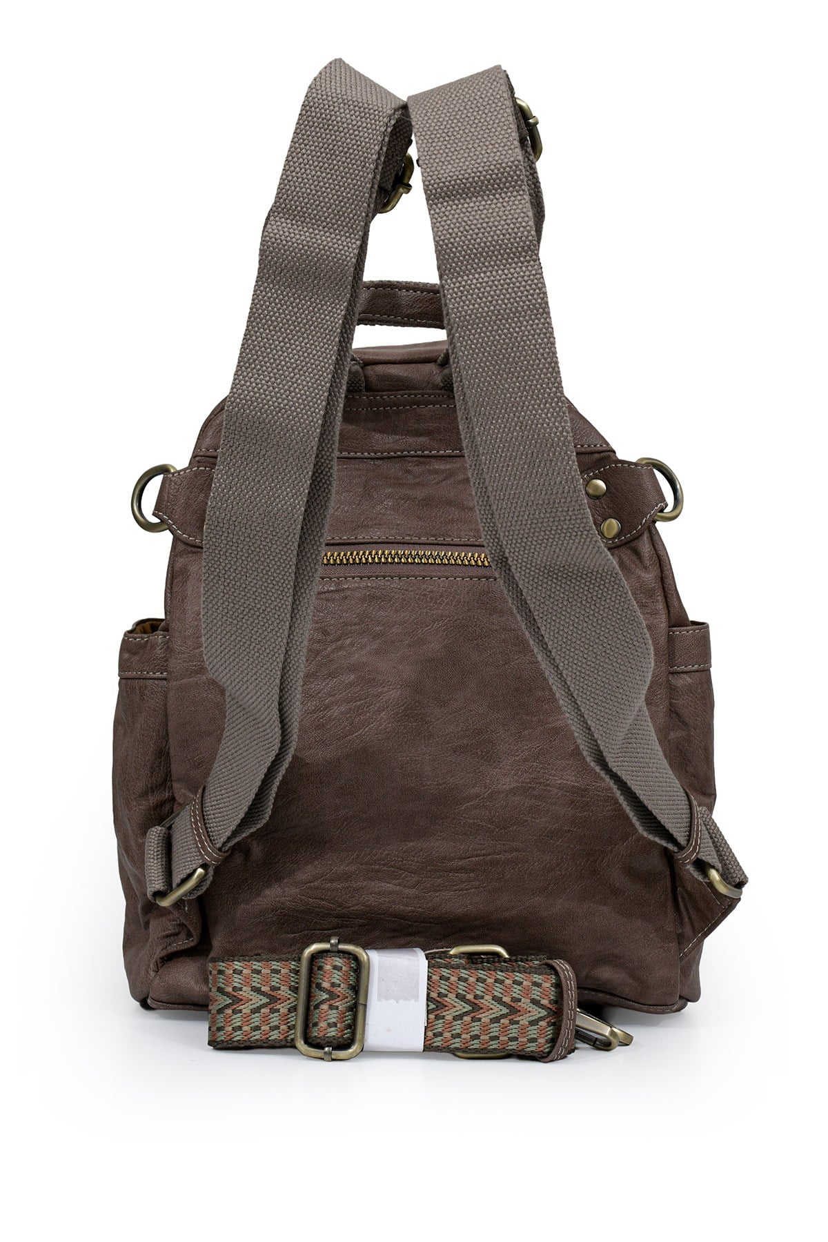 Etnik Askı ve Taş Charm Detaylı Orta Boy Günlük Kadın Omuz ve Sırt Çantası 930380 Camel