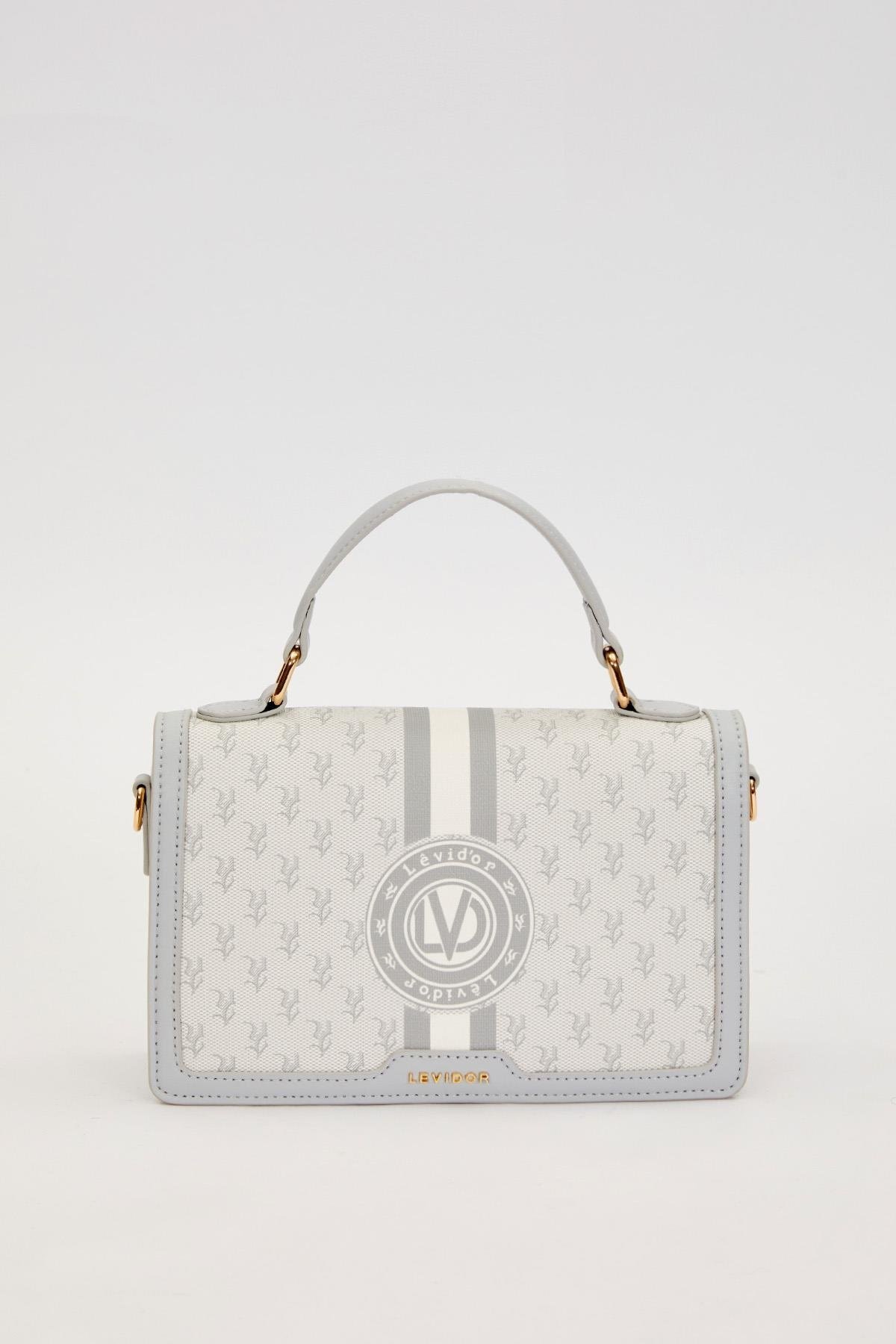 Gri Logolu Monogram Desen El Çantası