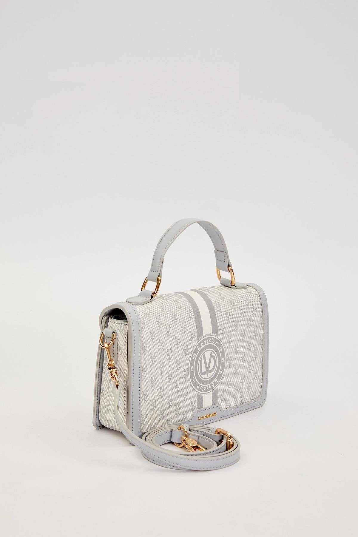 Gri Logolu Monogram Desen El Çantası